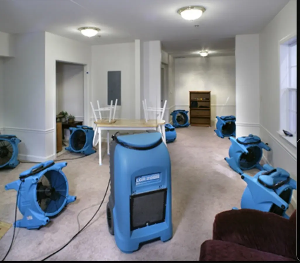 Air movers and dehumidifier setup for Water Extraction & Removal in Berkeley Heights